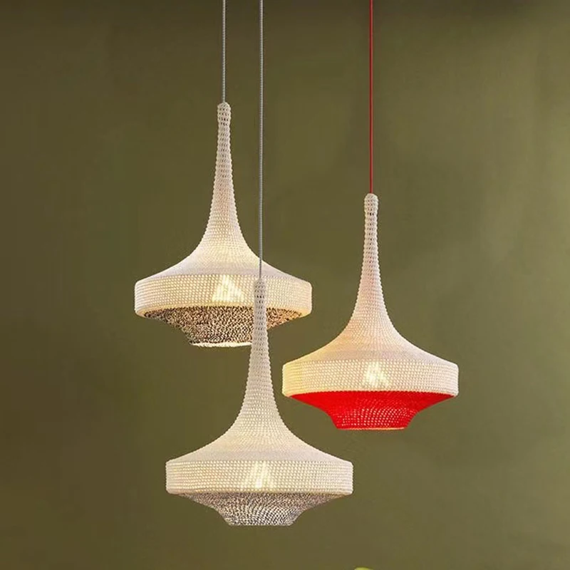 

Wool chandelier, woven wool lamp