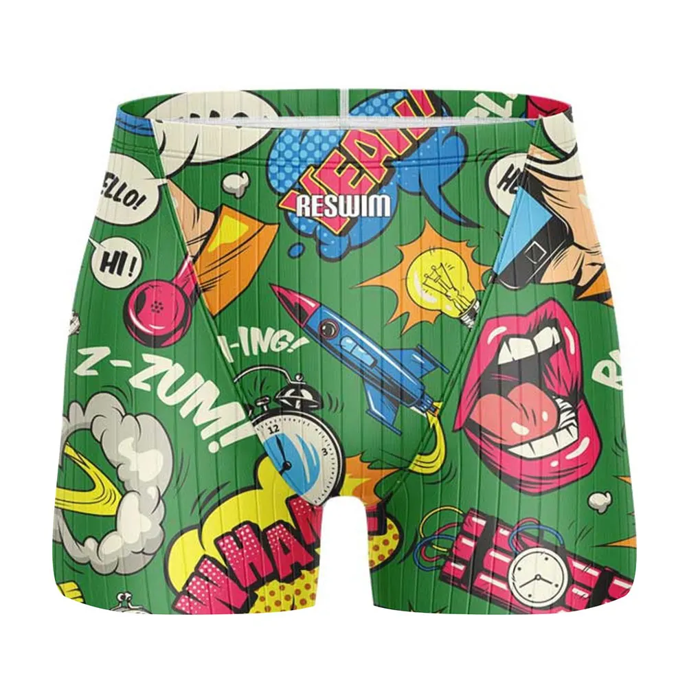 Summer Men\'s Funny Swimming Trunks Swim Jammer Swimsuit Shorts Athletic Training Swimwear Boys Beach Tights Shorts Surfing Pants