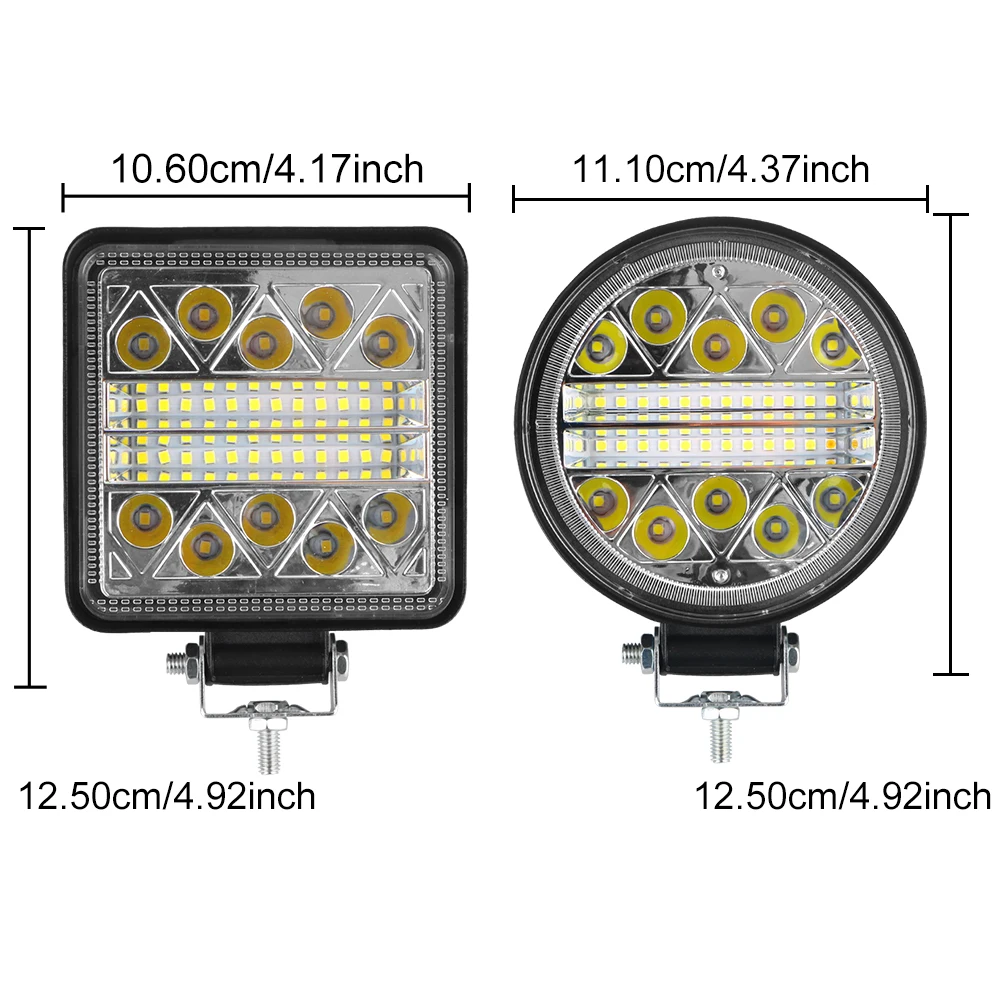 10-30V 102W Spotlight Fog Light Super Bright Driving Lamp 1 PC Spot Lamp 4 inch 34 LED Driving Lamp Car Accessories 6000K