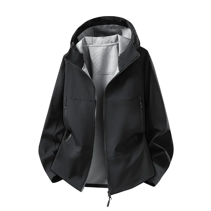 2026 New Mountain Style Outdoor Jacket Autumn Couple Windproof Waterproof Hooded Softshell Hiking Outdoor Coat