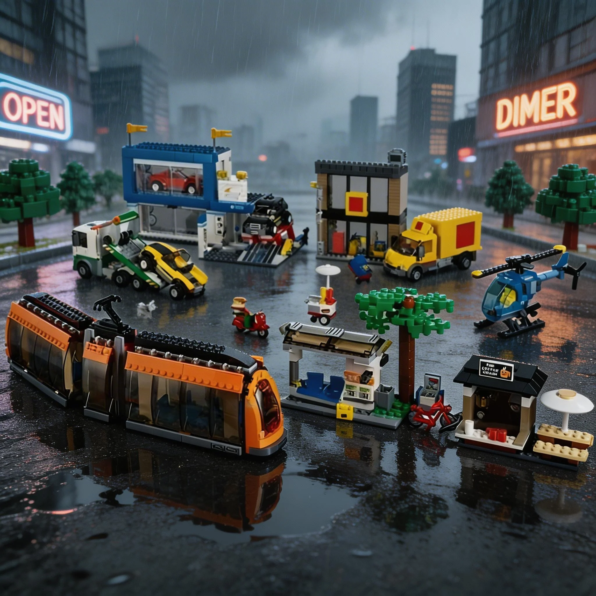 

Creative heliport building blocks traffic station train model brick toys adult men and women giftsnnerwp