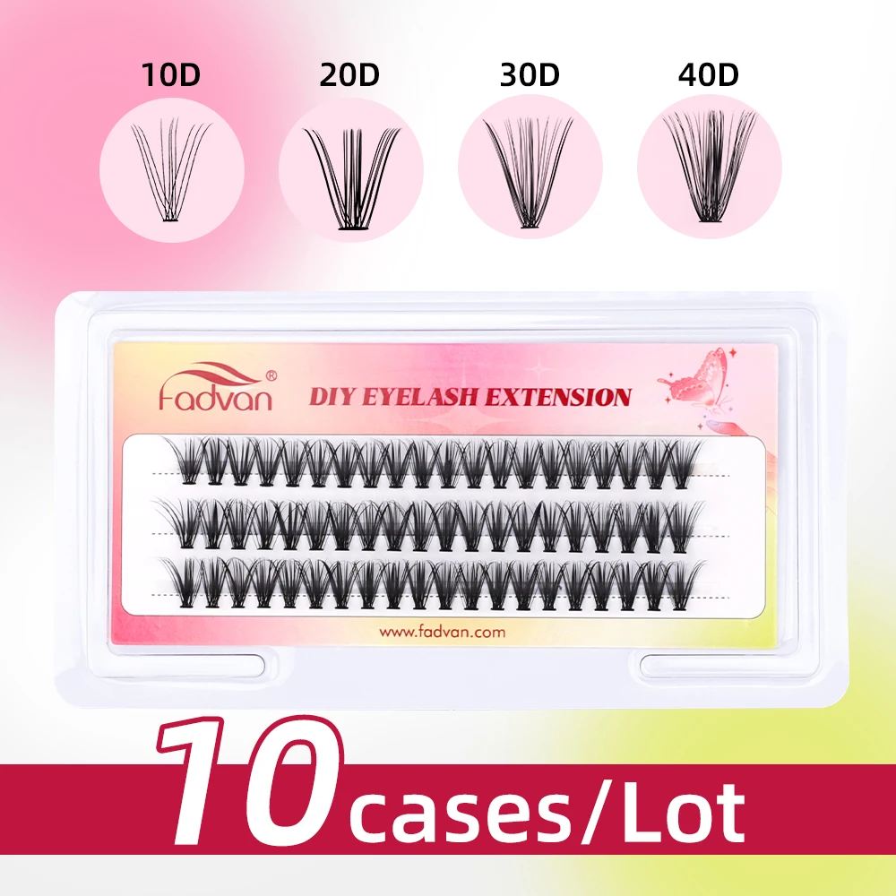 10 Box Cluster Lashes DIY Eyelash Extension Firm Easy-grafting Eyelashes 10D/20D/30D/40D Lashes Cluster