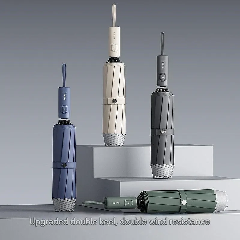 

Высококачественный полностью автоматический зонт с обратным ходом и двойной костью, устойчивый к шторам, большой утолщенный усиленный автомобильный складной зонт