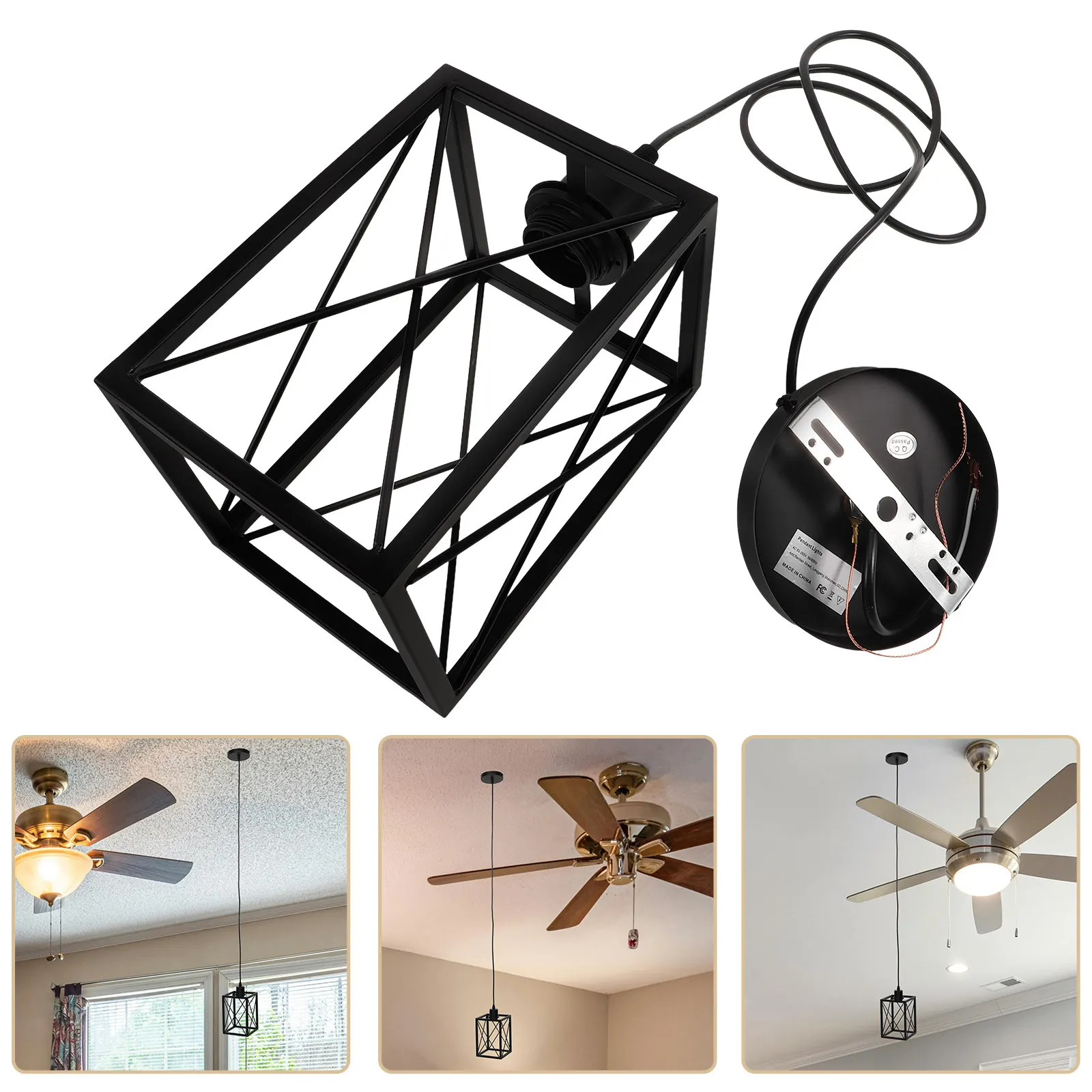 

1Set Adjustable Hanging Ceiling Light Vintage Kitchen Pendant Lamp Fixture Rustic Farmhouse Dining Room Lighting