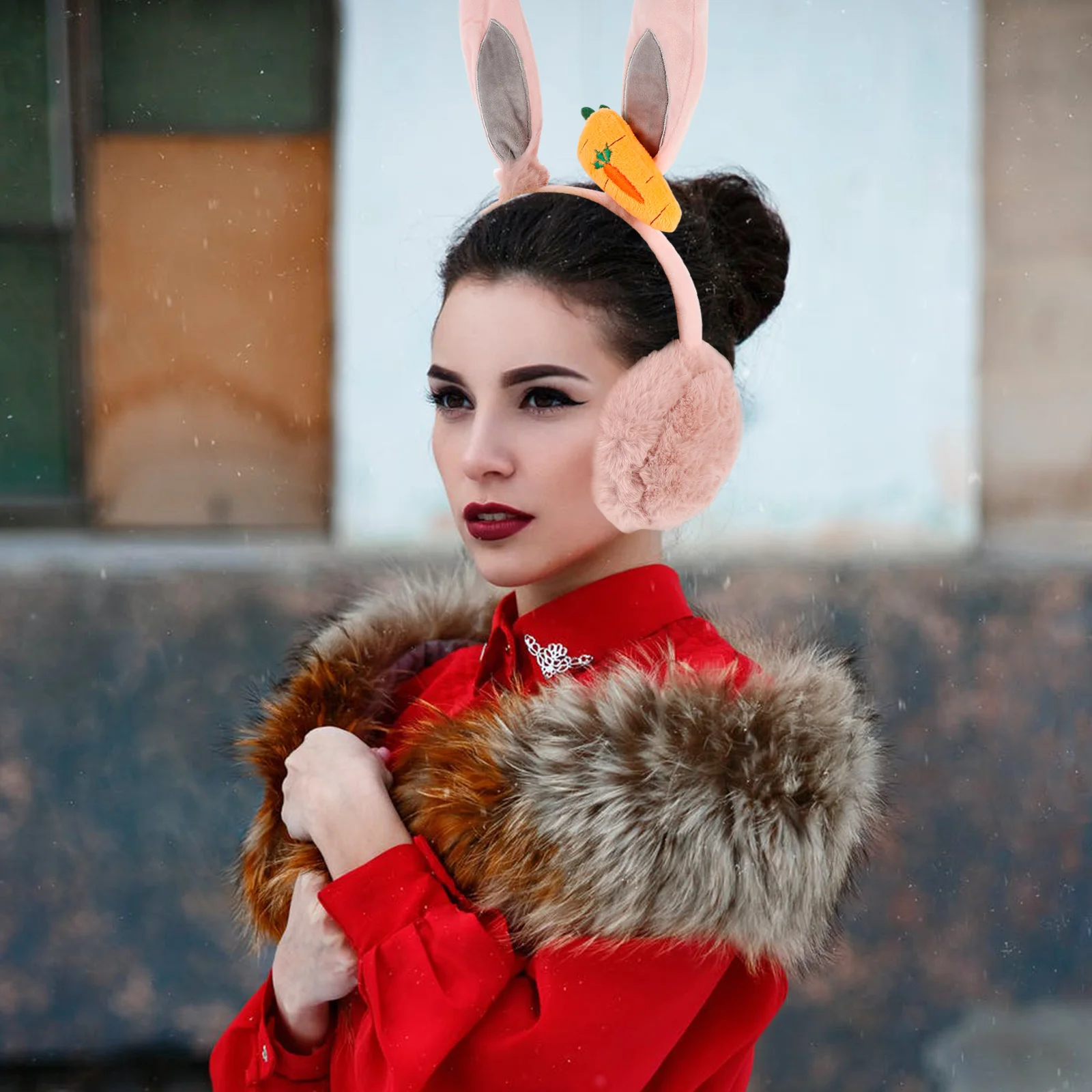 

Super Warm Rabbit Warmer For Women Winter Earmuffs Ear Cover Protective Anti-Tear Breathable Ear Protector For Skiing Biking