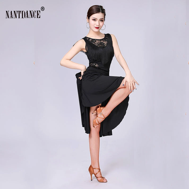 Lace Latin Dance Costumes Competition Dresses For Women Practice Clothes Chacha Tango Ballroom Training Latin Dance Dress