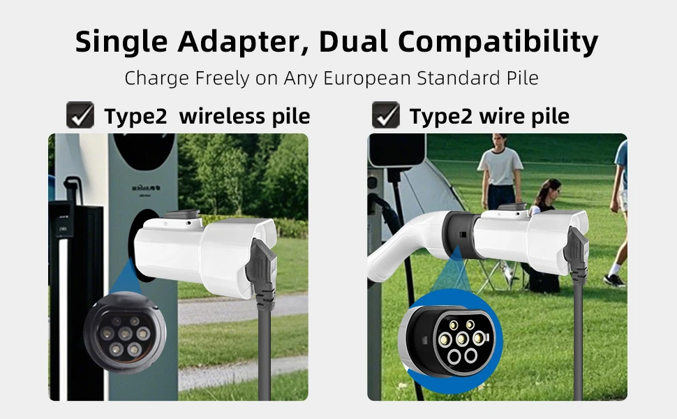 EVqiaoyi 220V Typ 2 Stecker auf Schuko-Buchse, EV-Auto-Zubehör-Verbinder für Typ2-Ladestationen, zum Laden von Elektrorollern – Detail 5