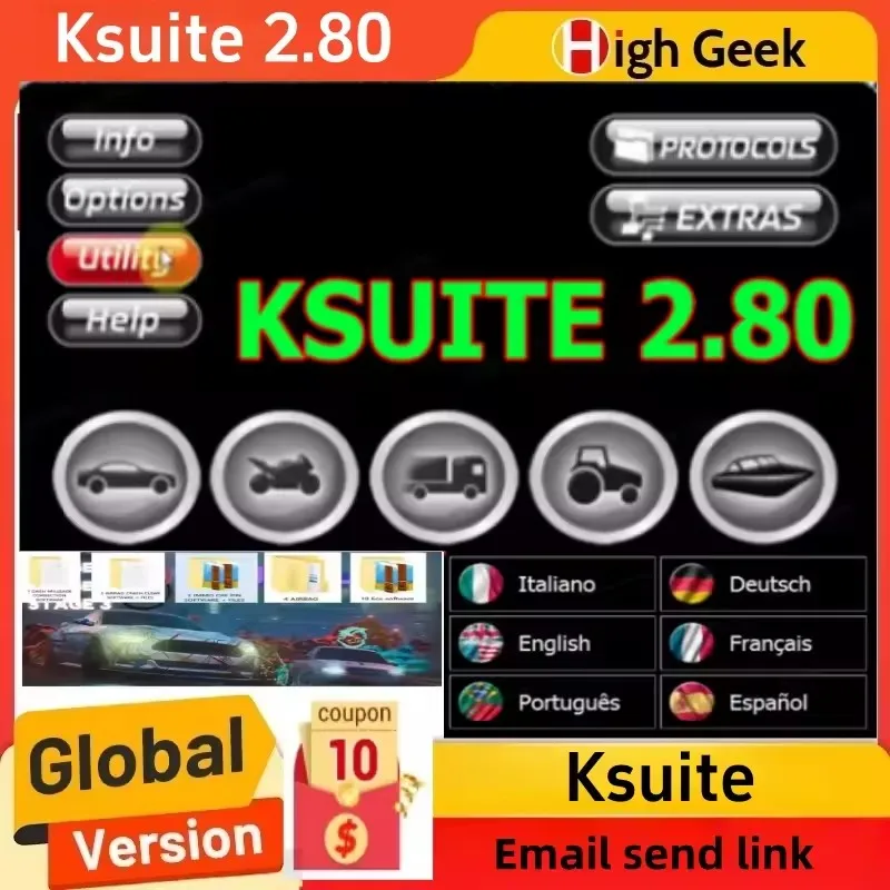 

2025 herramienta más nueva Ksuite 2,80 software para Kess V5.017 programador ECU Ktag 2,25 herramienta de sintonización de chips