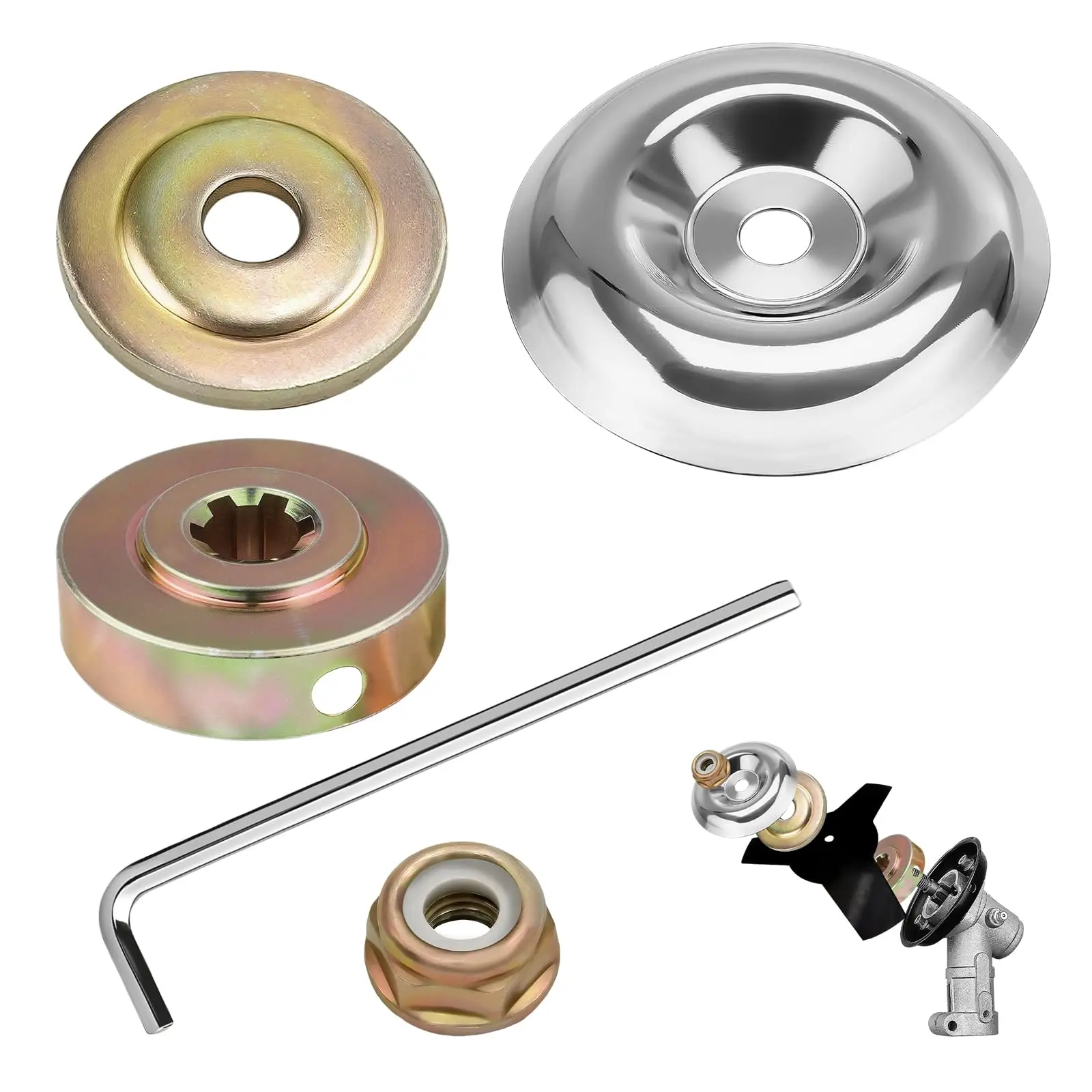 Grass Trimmer Blade Adapter Nut Kit Lawn Mower Head Mount Fixing Accessory for Backyard Garden Cutting Tool Parts Greenworks