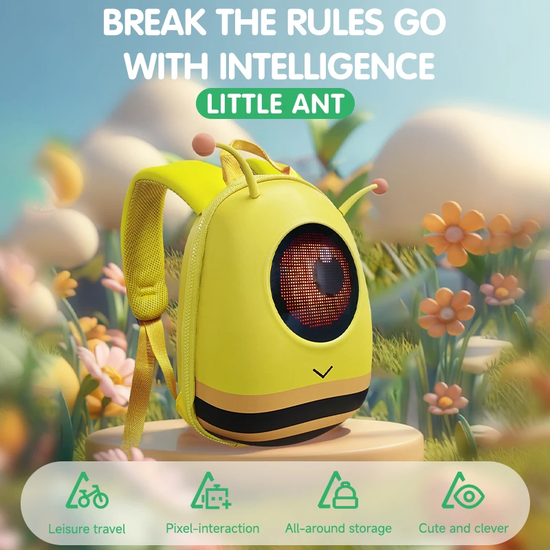 LED عرض هارد شل ذكي بلوتوث متوهجة عيون على ظهره فتاة الأطفال حقيبة عيد ميلاد هدية عيد حقيبة الحديقة #2