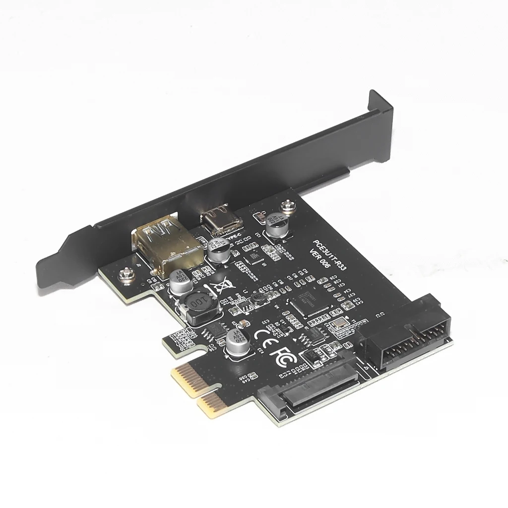 USB 3.1 PCI Express Card Adapter USB3.1 Type C 19pin 19 pin Front USB 3.0 PCI-e Controller USB3 PCIE x1 Converter Expansion Card