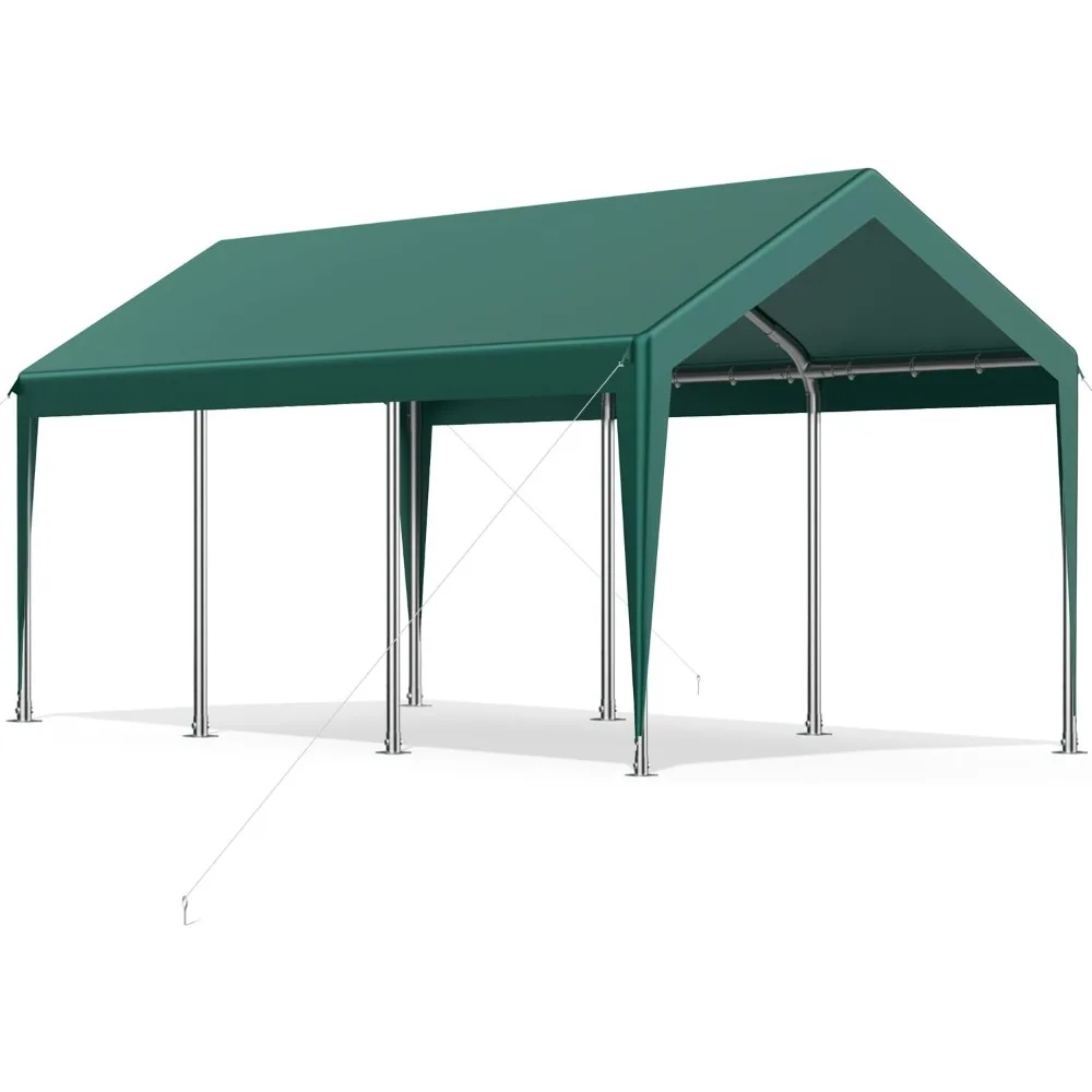 12x20FT Heavy Duty Carport,UV Resistant Waterproof Carport Canopy with Four Wind-Resistant Ropes,Portable Car Canopy