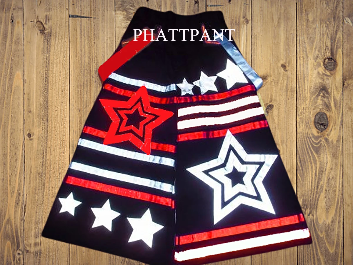 

PHATTPANT Shuffle Pants Ghost Dancing Cool Reflective Strip Night Vision Pants Luminous Melbourne Shuffle RED white c17