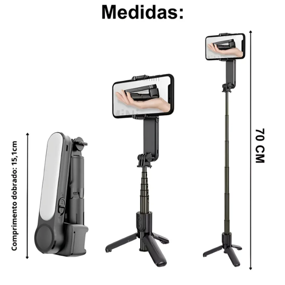 Estabilizador Smartphone Celular Gimbal  Bluetooth Tripé Fotos Vídeos Remoto Equilíbrio Estável L09 Envio Imediato