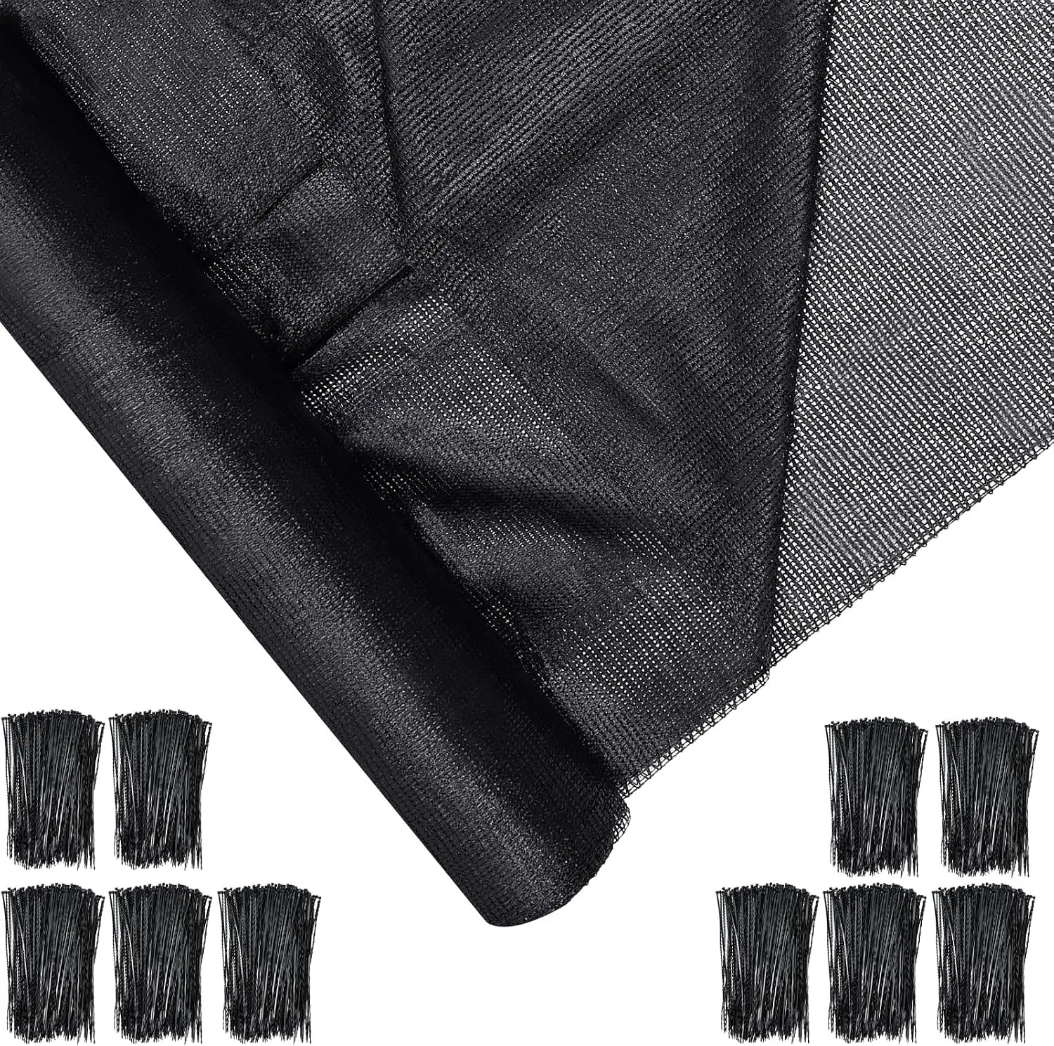 90% Shade Cloth Roll 12 x 100 FT, UV Resistant Shade Cloth with Ties for Garden, Heavy Duty HDPE Net for Greenhouse Patio Fence Plant Cover, Black