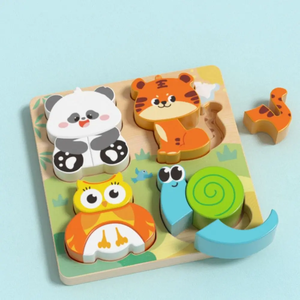 Puzzles d'animaux 3D 4 en 1, jouets, personnages cognitifs, blocs à changement de visage en bois, pensée logique, jeu de correspondance de formes portables