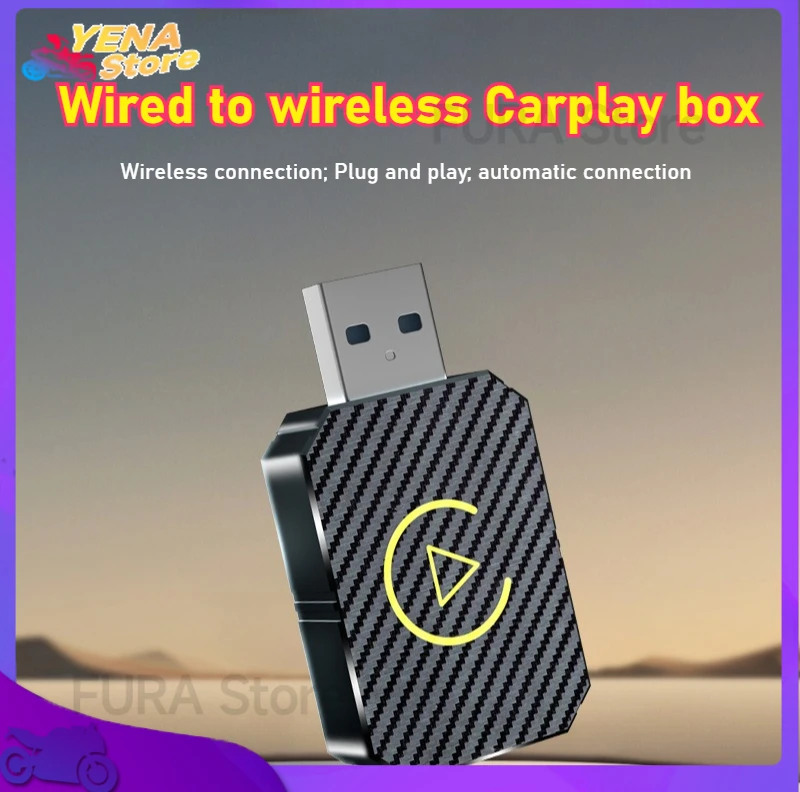 

2-in-1 wireless Carplay adapter and Android car electronic device wired to wireless CarPlay adapter box