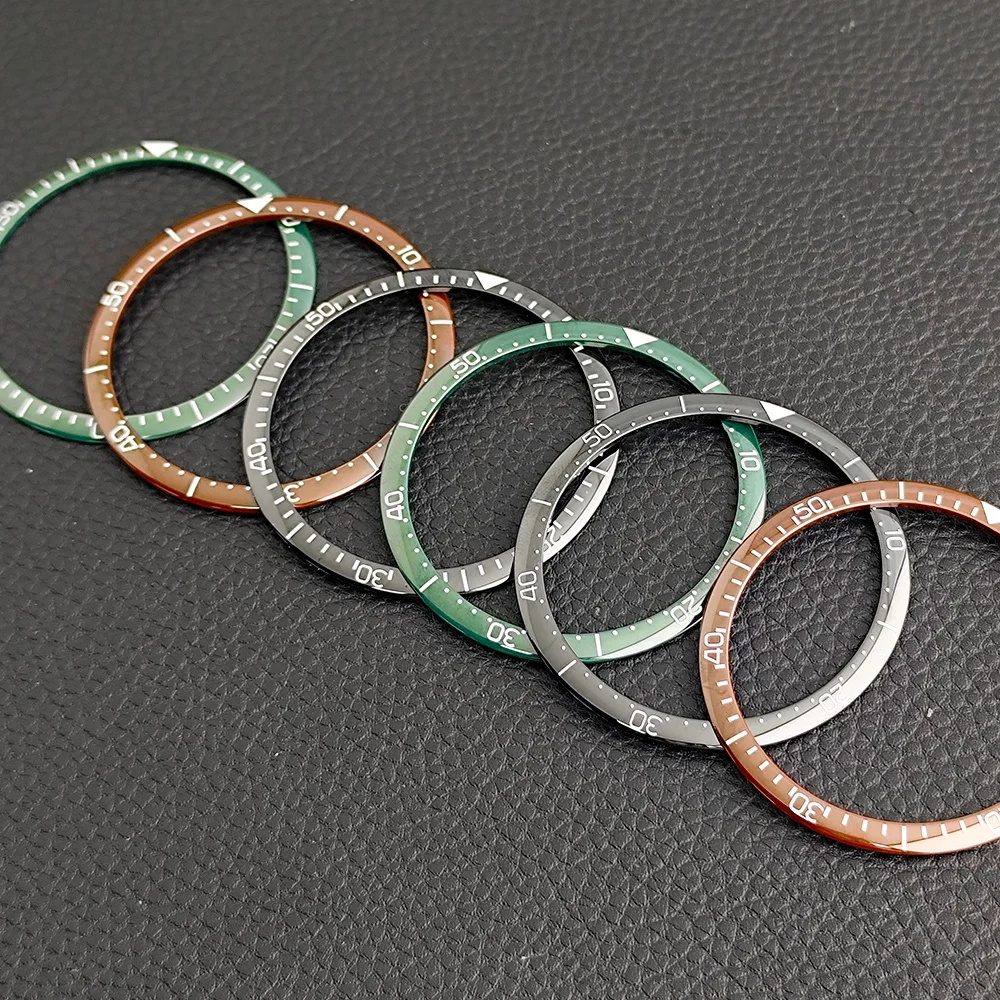 42mm*35,7mm Schräges Keramik-Zifferblatt Schwarz/Grün/Blau/Braun Passend für Uhrengehäuse Ersatz-Zifferblatt Uhrenzubehör für Herren – Detail 2