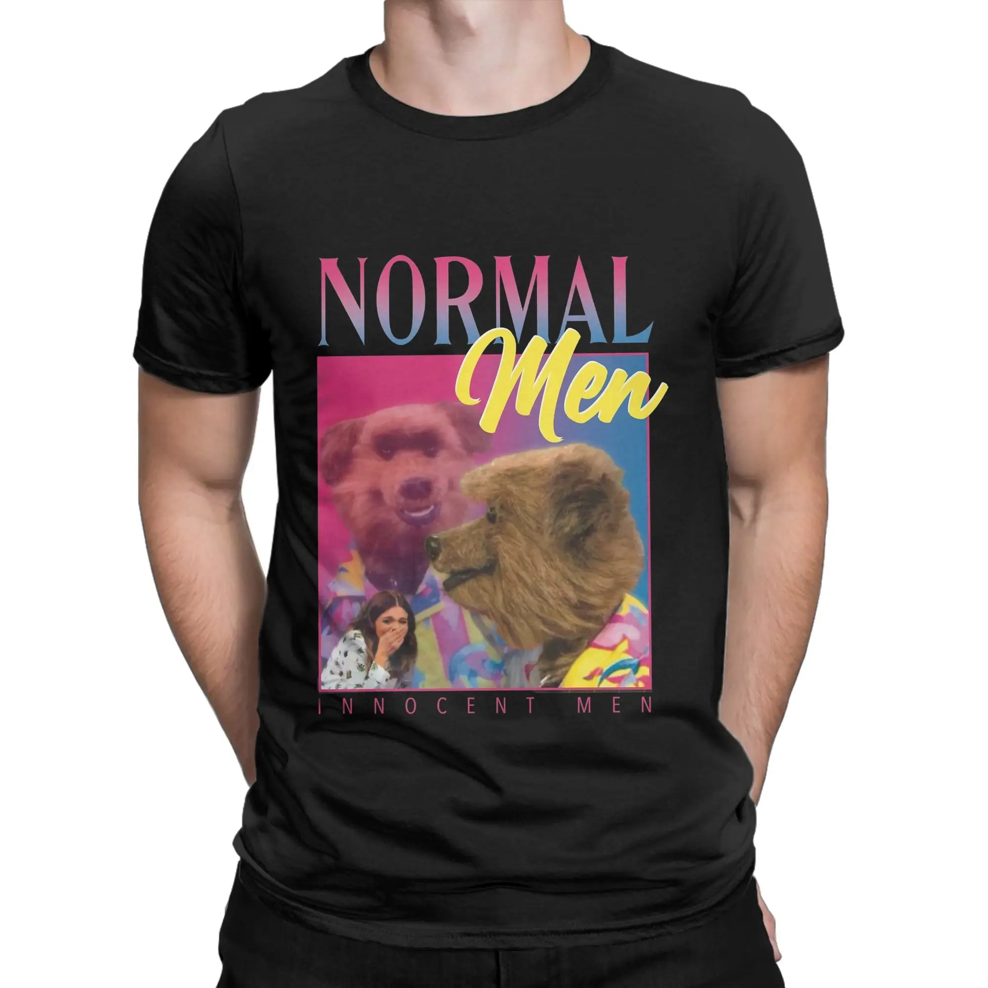 We re Just Normal Men Novelty 100% Cotton T-Shirt Meme Cat Tops Tees For Men