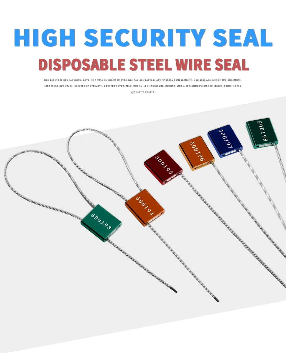 20/50/100Pcs High Security Cable Seals Truck Security Seals Steel Wire Seal Pull Tight Aluminum Shipping Tags for Logisitics