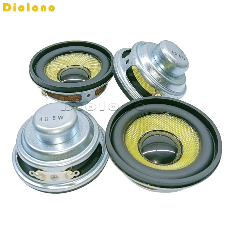 4Ohms 5W 52mm Round 16 Core Dual Neodymium Magnetic Speaker 2inch Yellow Glassfiber Cone Loudspeaker DIY Audio Accessories