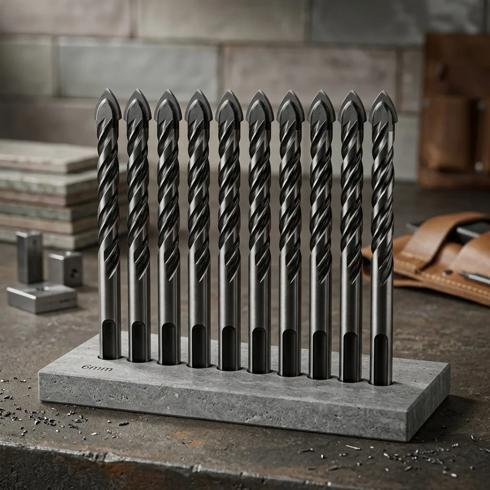 10pcs 6mm Triangular Drill Bit 18 To 12 High-Quality Masonry Drill Bit Set For Glass Cement Wood Brick Travertine Hard Plastic