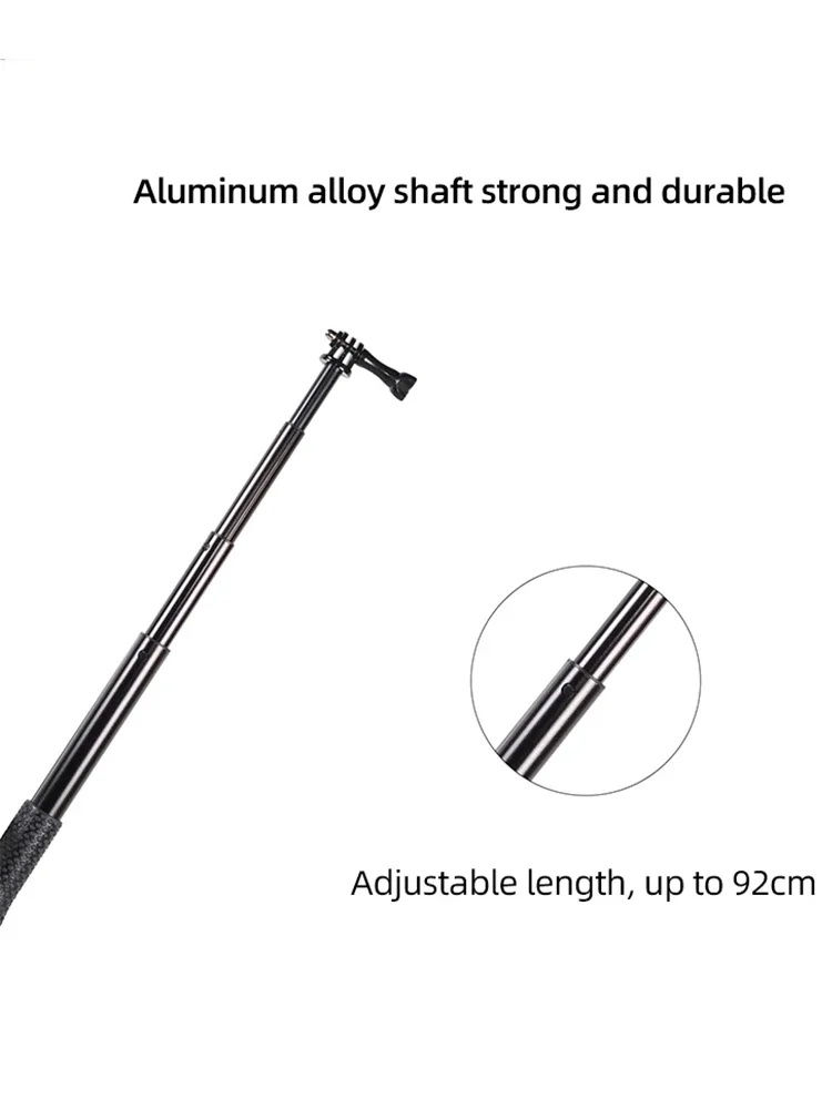 Palo de Selfie antideslizante para Cámara de Acción, varilla larga de aleación de aluminio, longitud de hasta 92cm, para GoPro Hero 11, 10, 9, SJCAM, AKASO, EKEN, Insta360