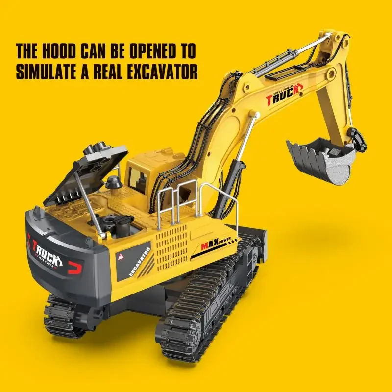 Alloy Rc Excavator Truck Toy Kids Remote Control Engineering