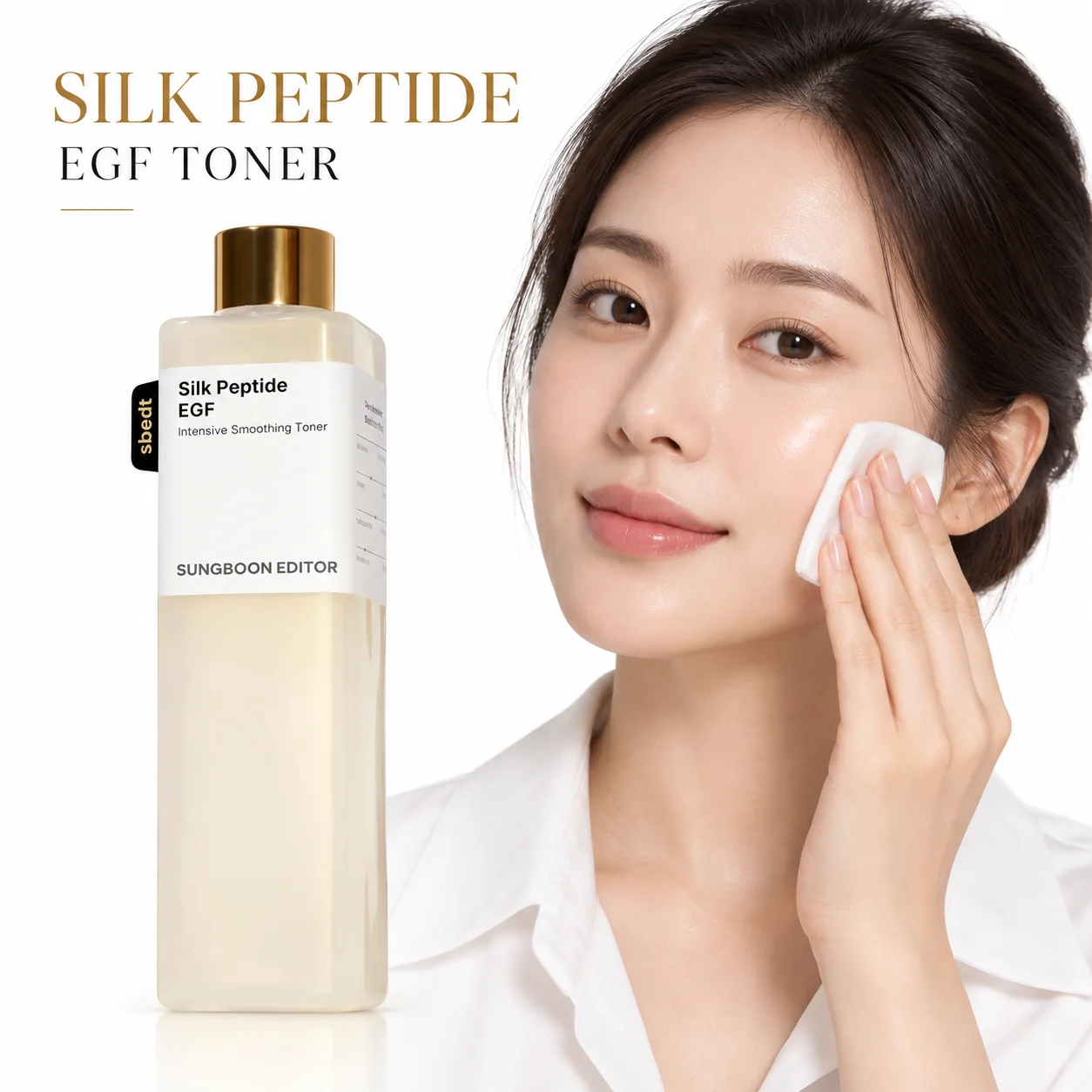 Silk Peptide Hydrating Toner Refreshing Non Greasy Facial Essence Water Sensitive Dry Skin Care Pore Refining Moisturizer