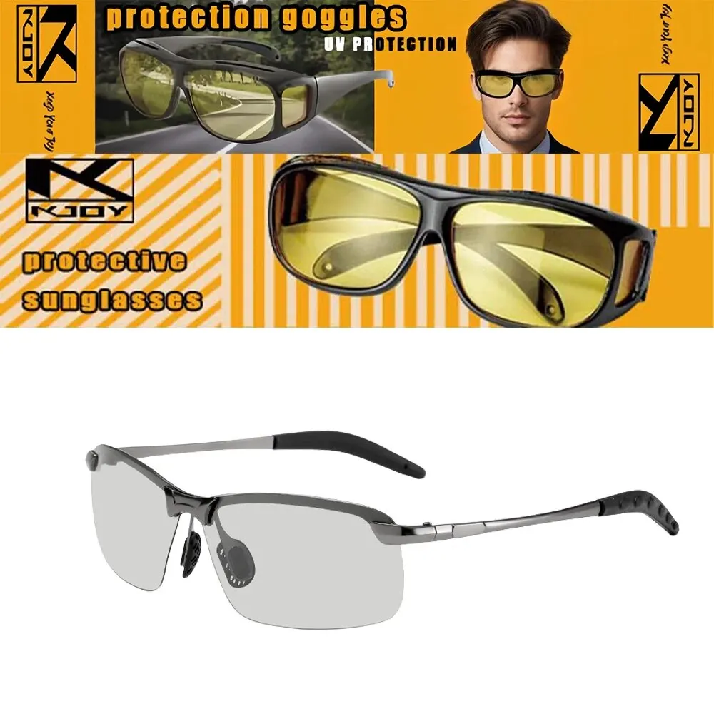 Photochrome Sonnenbrille für Herren, polarisiert: Chamäleon-Brille zum Fahren, Tages- und Nachtsicht, männliche Fahrerbrille