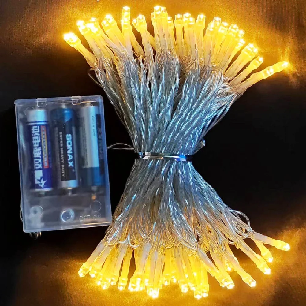 

Светодиодная гирлянда на батарейках AA (160/80/40/20/10) для Рождества, вечеринок, свадеб, декораций, праздничная мигающая гирлянда-фея