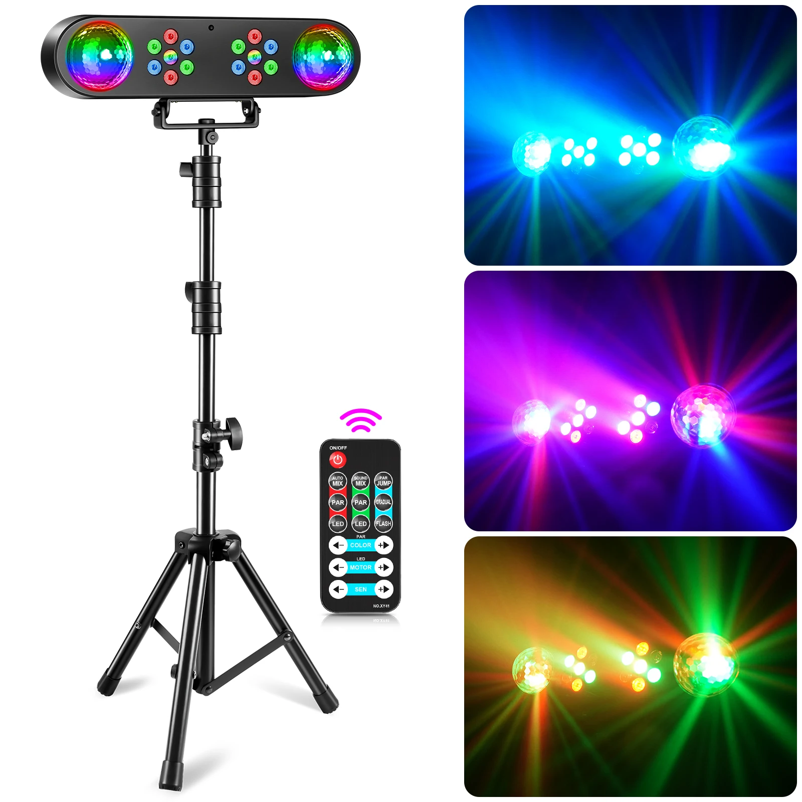 Fieryzeal Mini Bracket Effect Light 30W Mobile Stage Lighting Effect Projector with Remote Control for DJ Show Concert Party