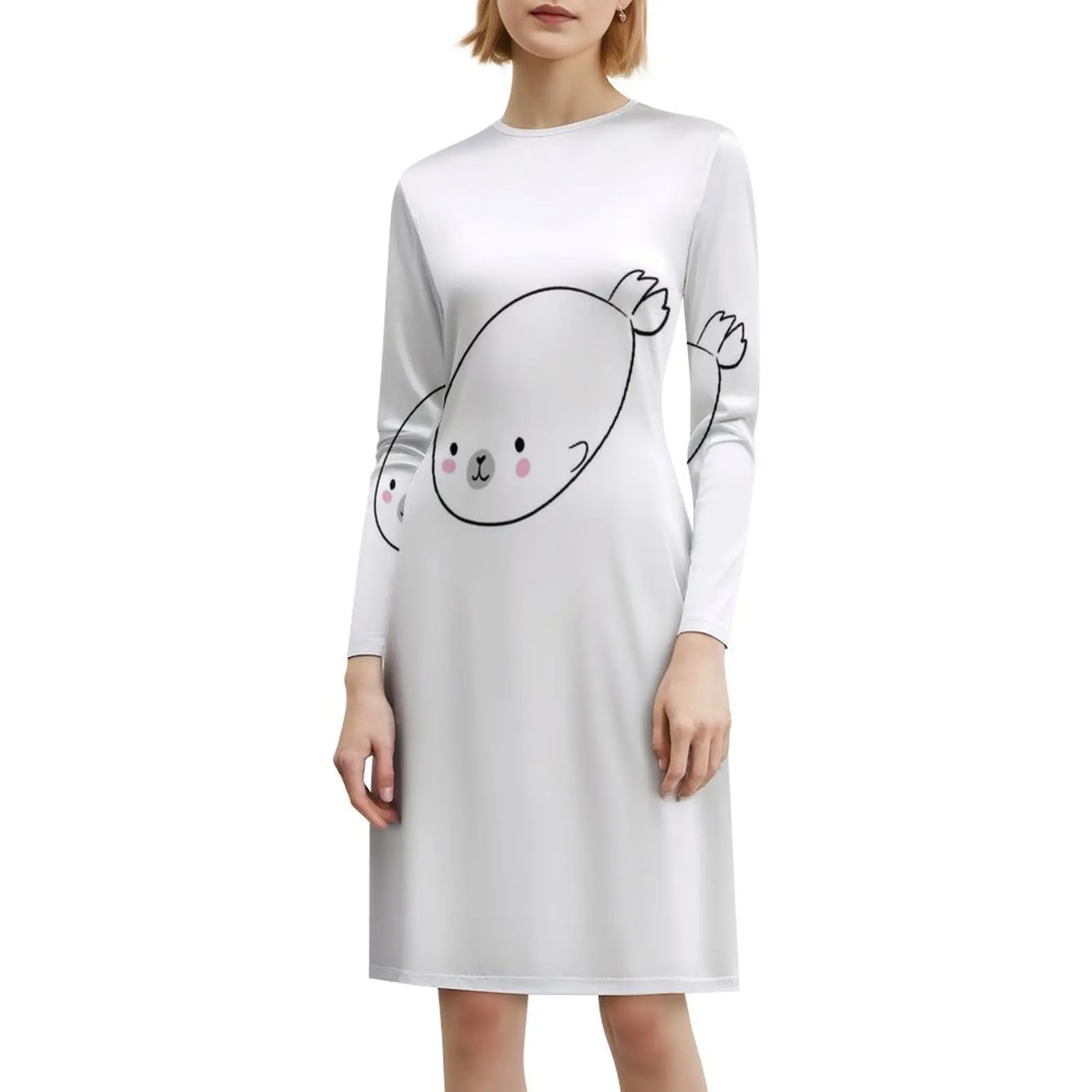 لطيف الطفل ختم خمر البوهيمي اللباس نفخة الأكمام أو أكمام خيارات للنساء اللباس لطيف ختم الطفل ختم الكرتون ختم الأختام #6