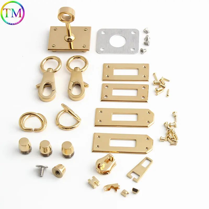 Gold Silver Stainless Steel Metal Rectangle Hanger Clasp Locks For DIY Craft Handbags Purse Bags Buckles Hardware Accessories