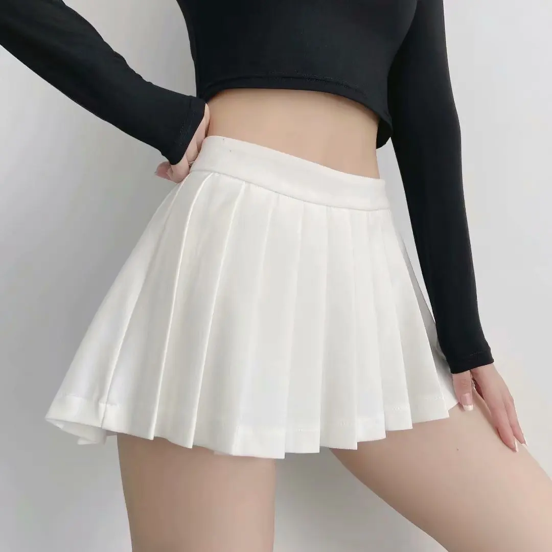 

Black Skirt Korean Tennis Skirts White Short Skirt Casual Summer Pleated Skirt High Waisted Women Sexy Mini Skirts Vintage