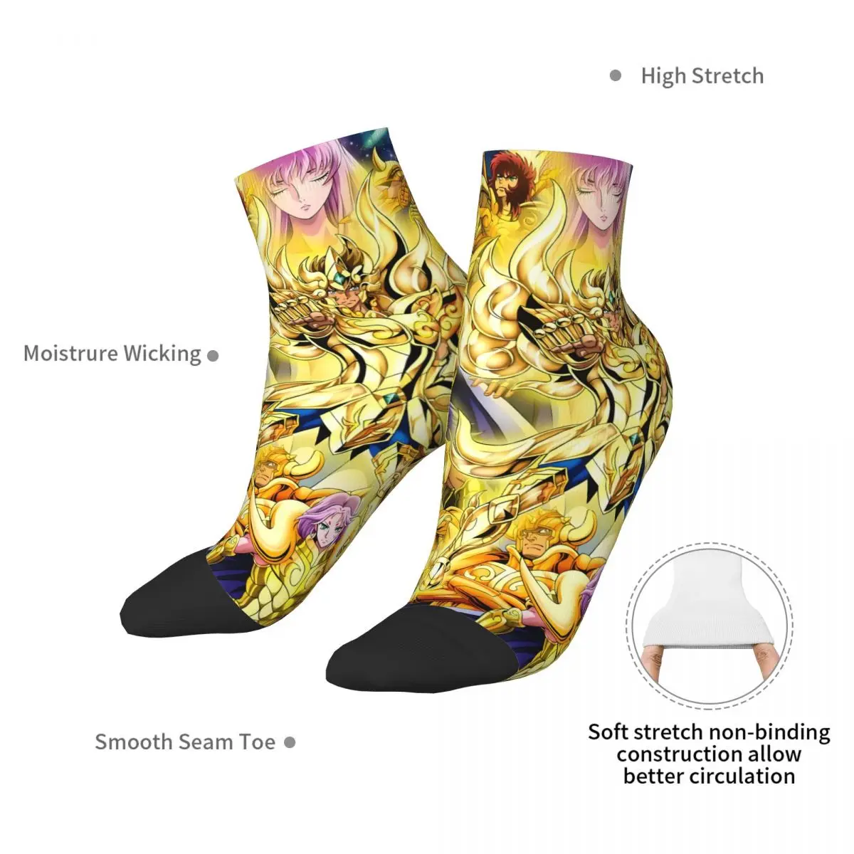 Fashion Saint Seiya Anime Ankle Socks Male Mens Women Summer Stockings Polyester