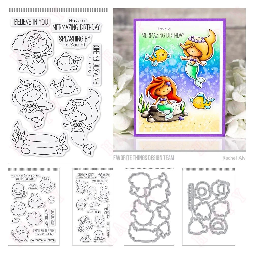 

Evolving Friends mermaids Dies 2024 June New Products Metal Cutting Dies And Stamps Scrapbooking DIY Decoration Craft Embossing