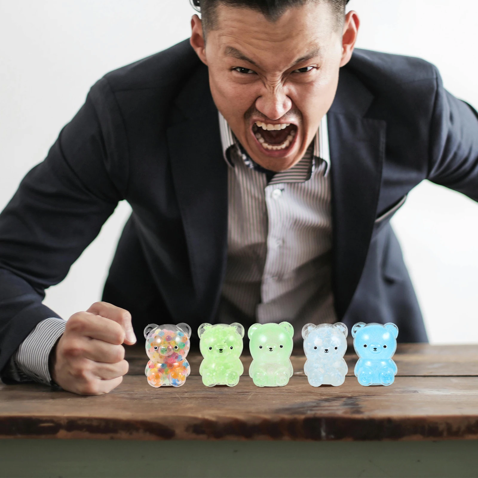 5 قطعة ضغط الدب مطاطا الضغط الإجهاد الإغاثة اليد الكرتون قرصة الضغط متعة هدية لعبة لتخفيف الضغط اليد لعبة حسية