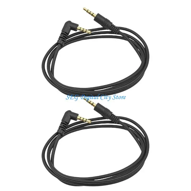 U75B 2Pcs 3.5mm TRRS Acoustic Cable 1 Meter Male to Male Connectors Design Enhances Durability for Phone Computer Speaker view 5