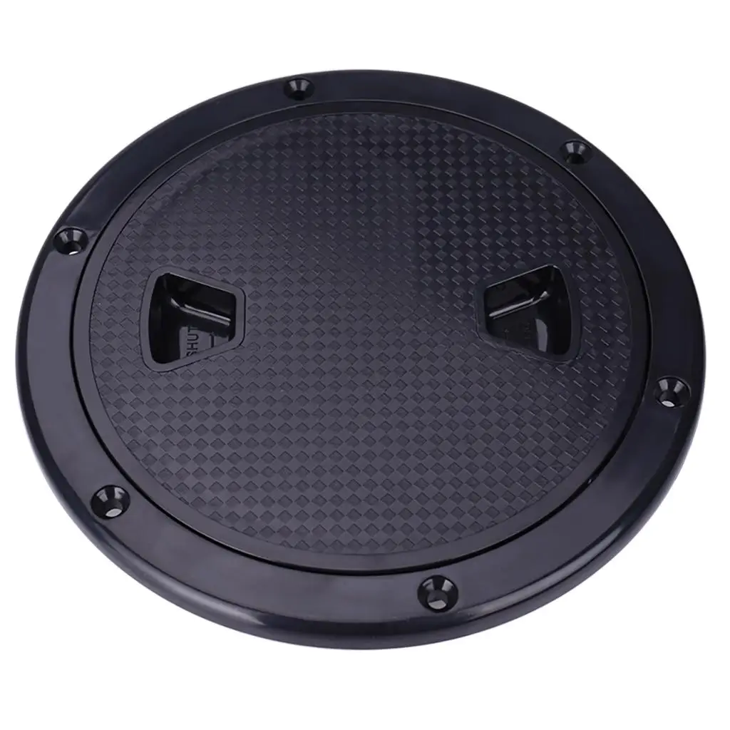 4 inch Screw Out Deck Plate Access Hatch Cover Black Plastic for Boat Cabin