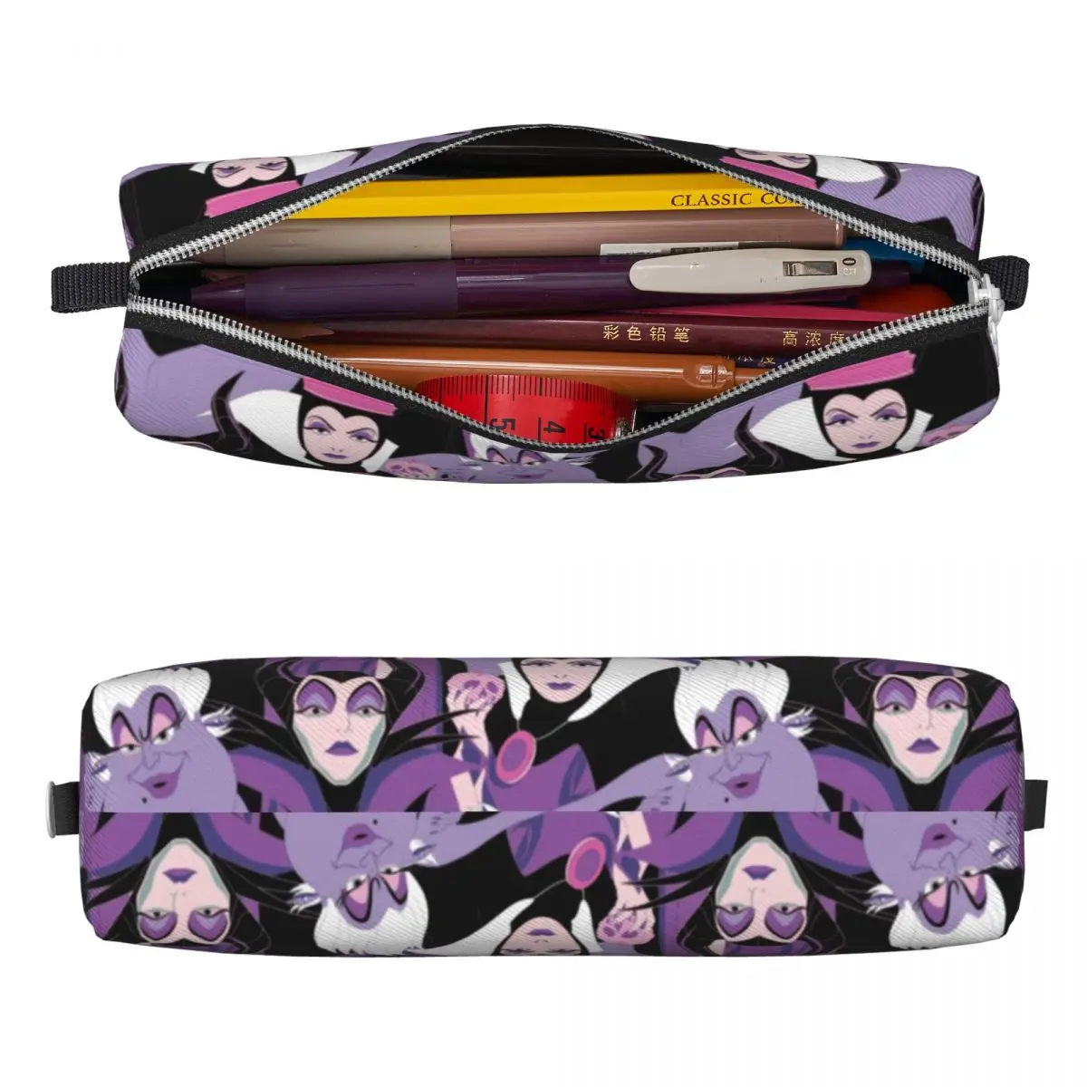 Villains Cartoon Queen Of Hearts Pencil Cases Evil Quee Maleficent Pencilcases Pen Holder for Student Capacity Pencil Bag