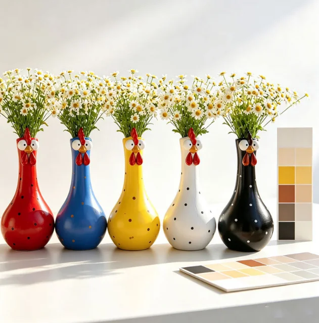 Christmas Vase Polka Dot Flowerpot Decoration Home Courtyard Design Outdoor Garden Decoration Resin Home Decor Items Ornament
