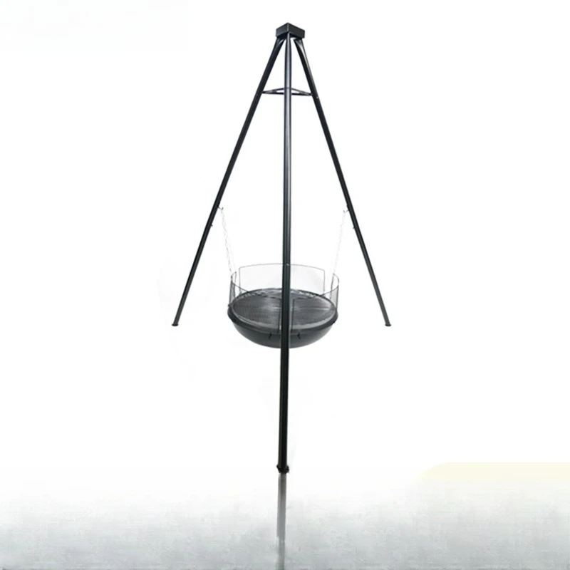 Outdoor camping picnic barbecue grill multifunctional portable tripod campfire stove chain stove