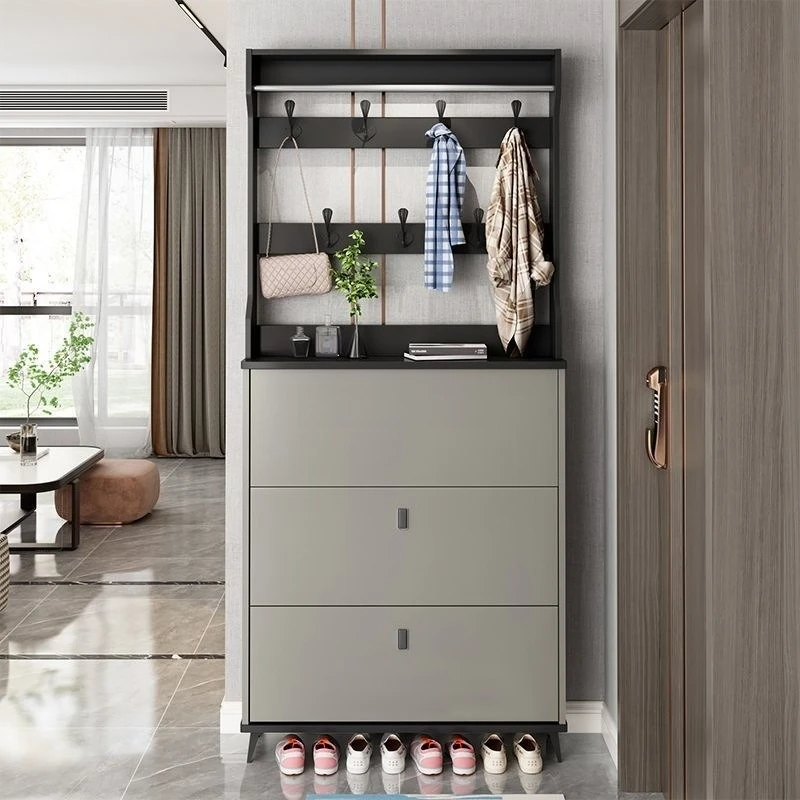 

Shoe cabinet High vertical door-to-wall integrated cabinet Shoe cabinet