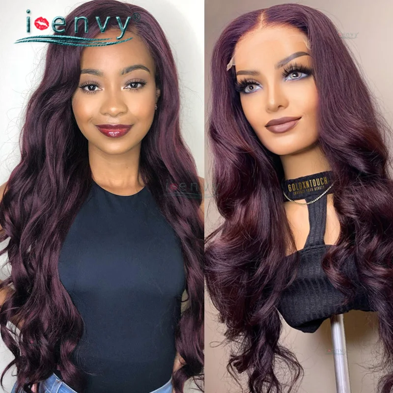 

Body Wave Wigs Colored Burgundy Lace Front Wig Human Hair Pre Plucked Peruvian Human Hair Wigs For Women Burgundy Red Lace Wigs