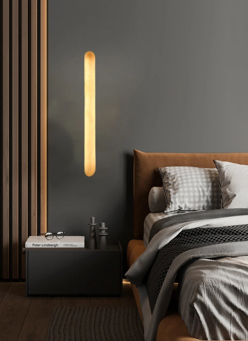 Minimalist Natural Marble Wall Lamp 40 60CM