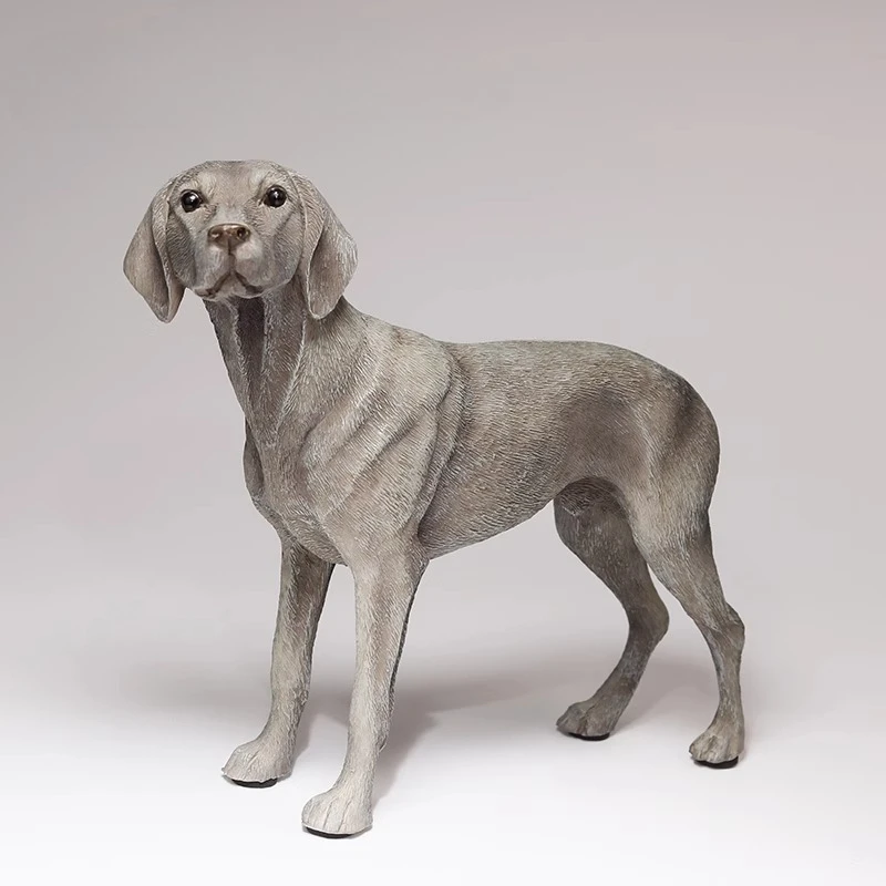 

Simulated Weimar Dog Statue Ornament, Weimar Dog Model Home and Car Decoration Ornament Ornament, Soldier Scene Decoration Prop