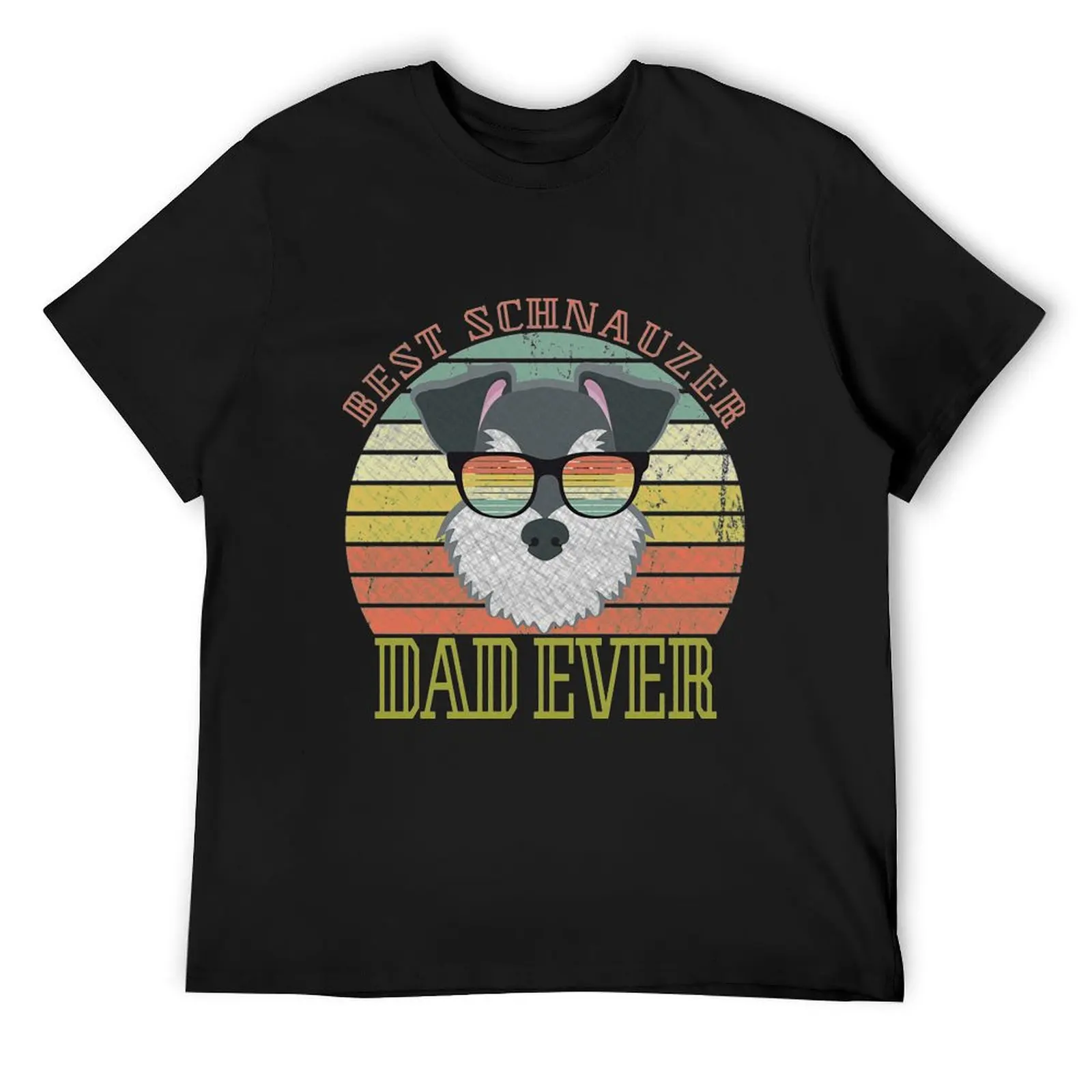 

Dog Vintage Best Schnauzer Dad ever Tshirt Fathers day Gifts T-Shirt hippie clothes oversized t shirt quick drying Men's t-shirt