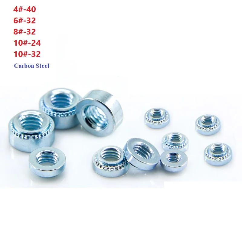 4#-40 6#-32 8#-32 10#-24/32 Carbon Steel Galvanized US Self-Clinching Nut Press Insert Rivet Nut Nutsert Rivnut Slab 0-2mm