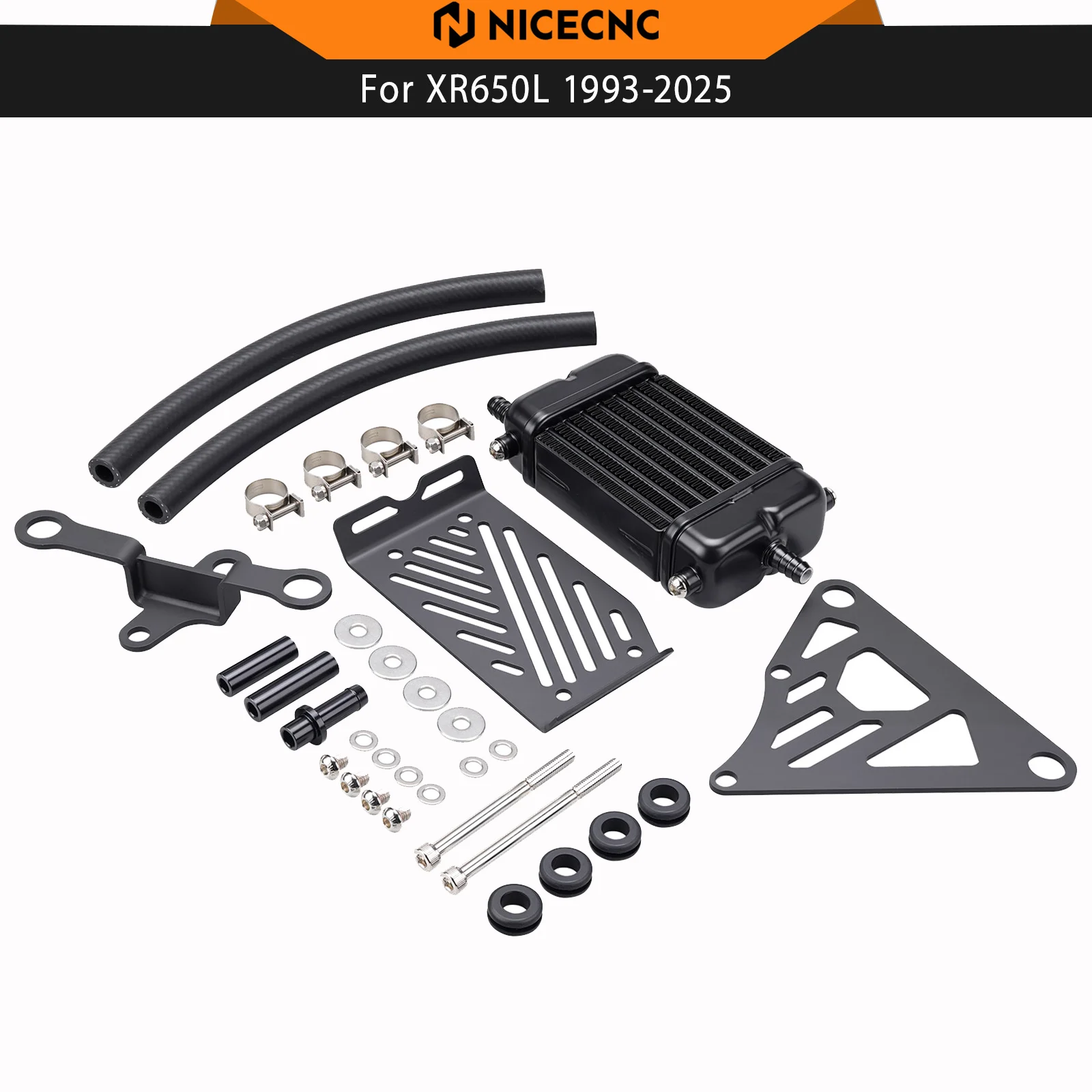NICECNC Oil Cooler For Honda XR650L 1993-2025 2024 2023 2022 2021 2020 2019 Aluminum Alloy Motorcycle Accessories Parts Black